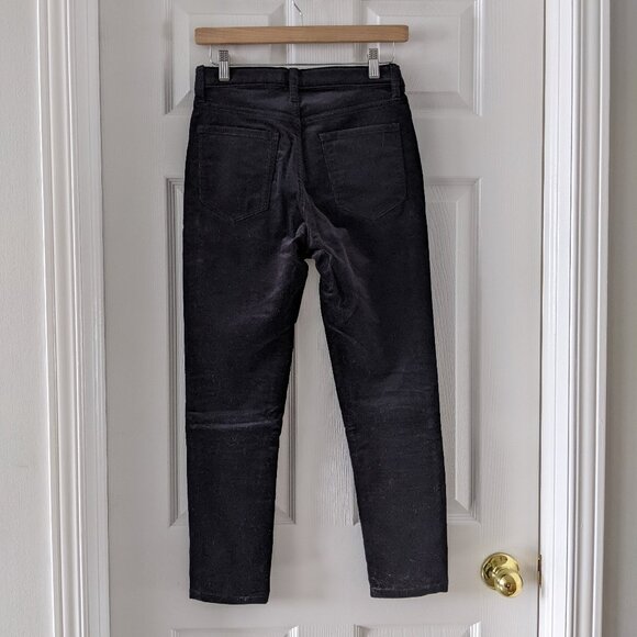 Banana Republic Black high-rise ankle-length petite slim corduroy pants - Picture 3 of 15